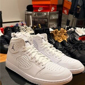Jordan White Perforated High-Top Sneakers